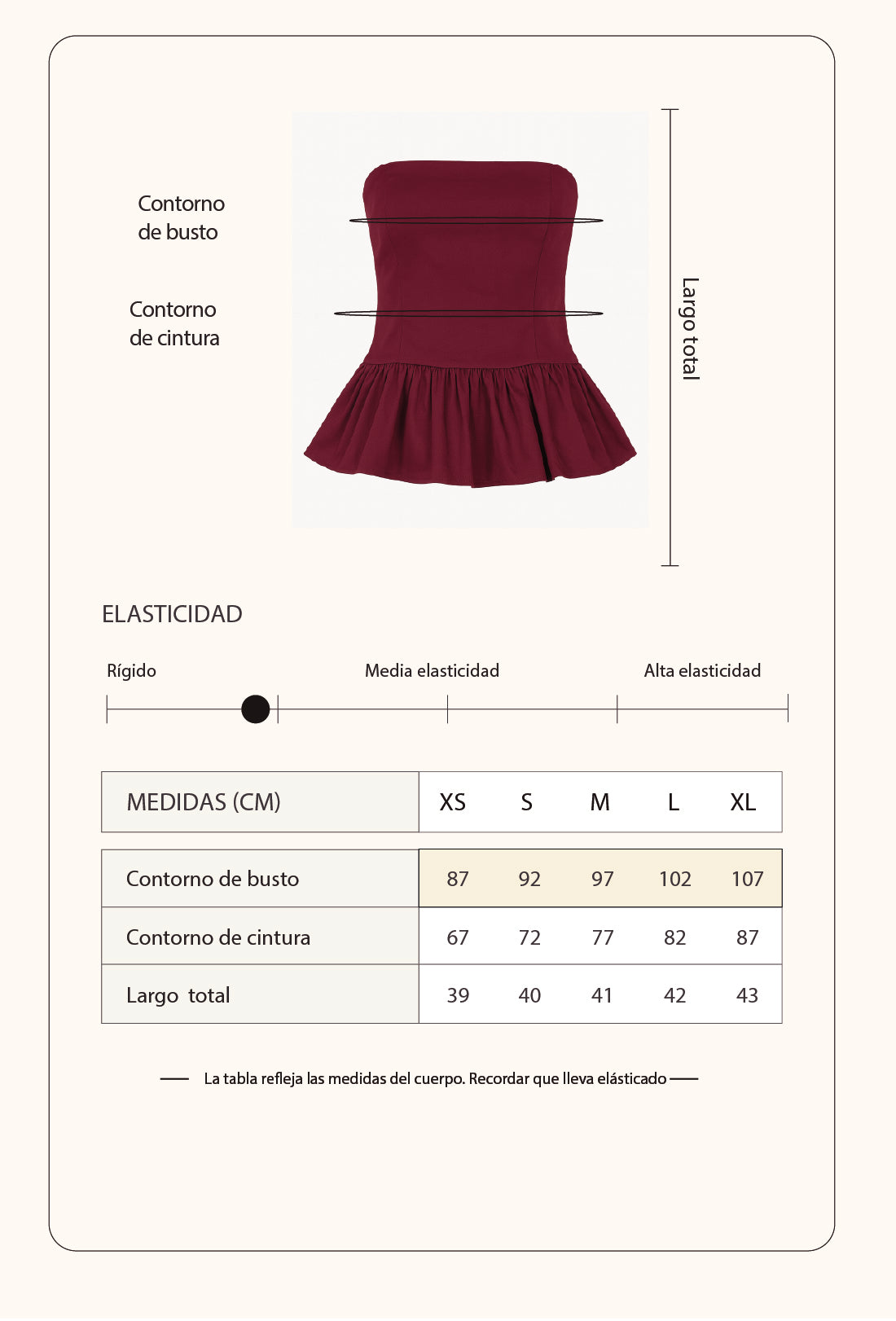 Top peplum - Borgoña