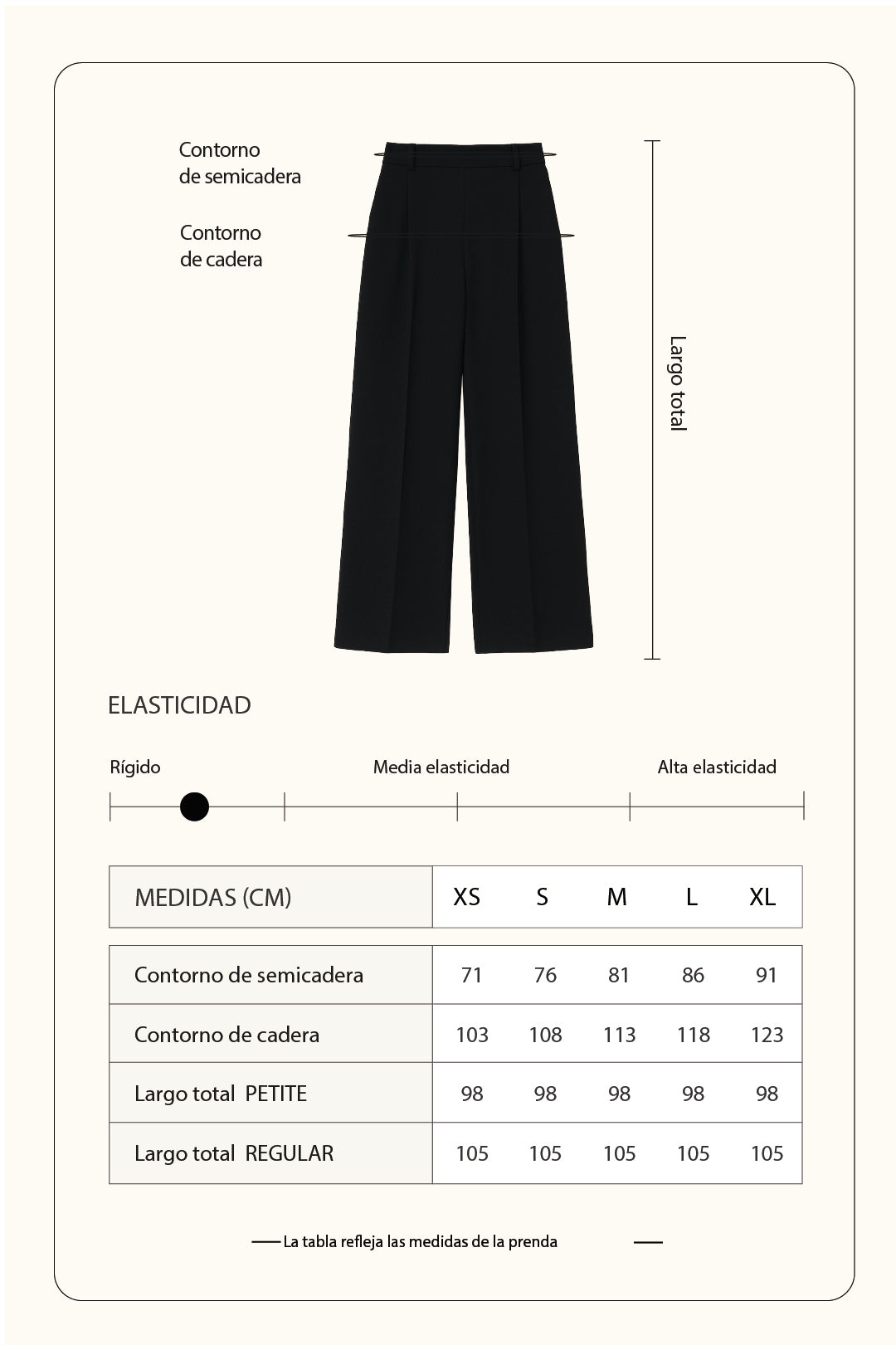 Pantalón sastre semicadera - Negro