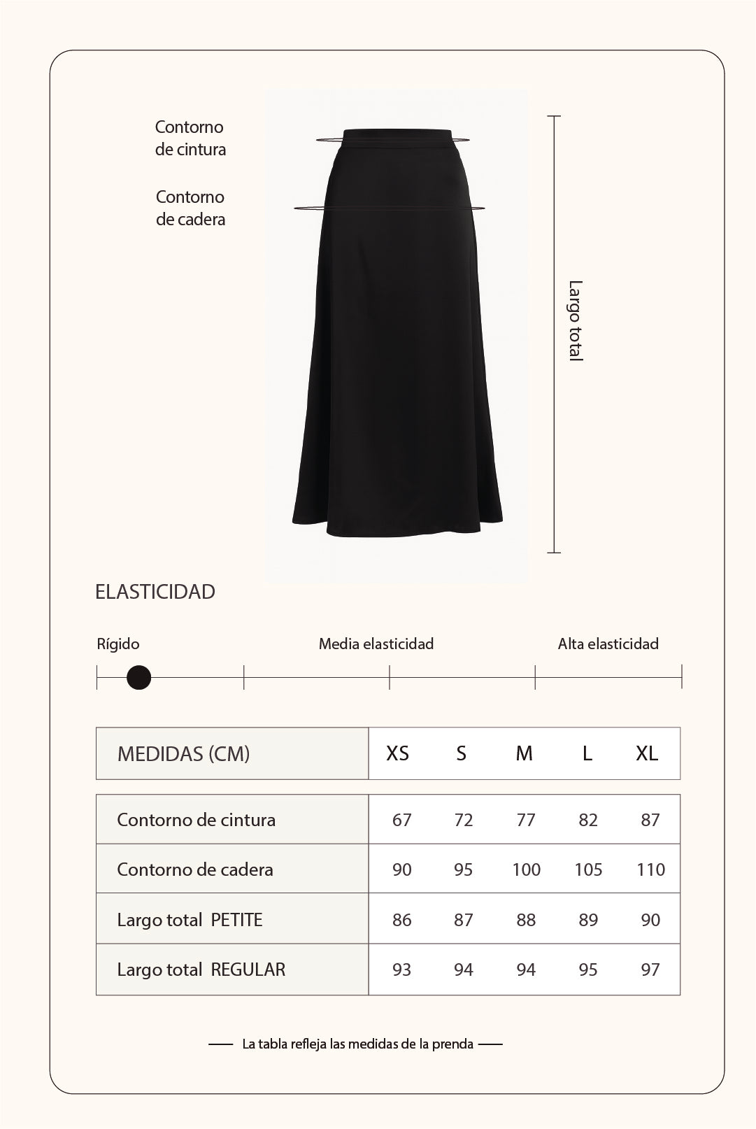 Falda midi sirena - Negro
