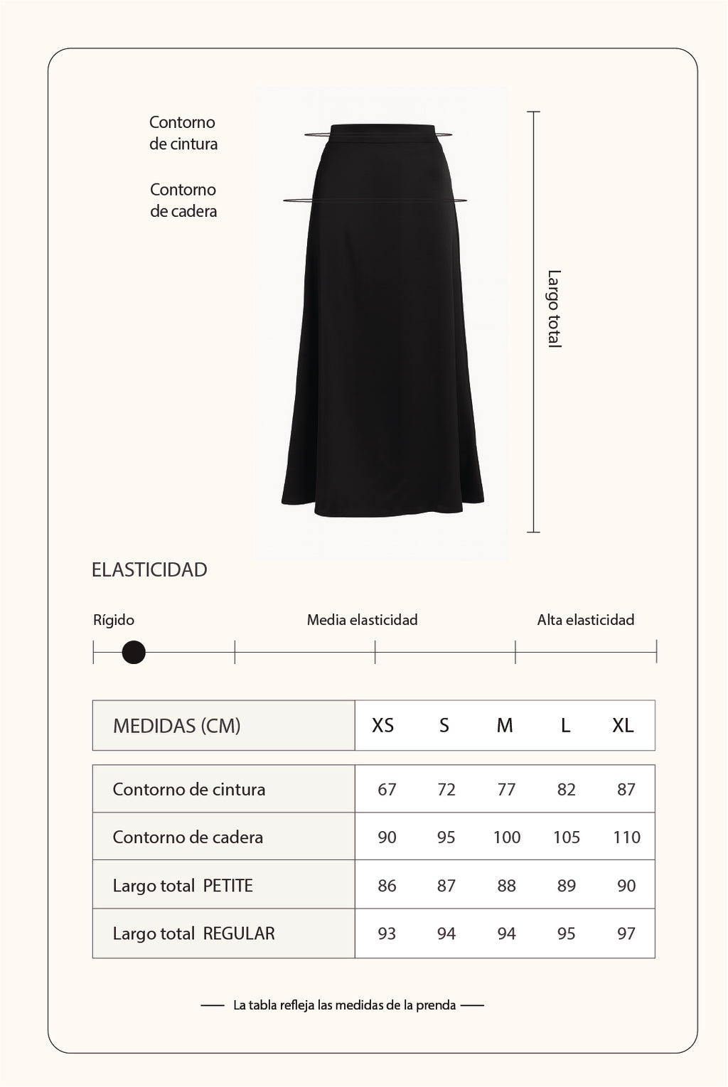 Falda midi sirena - Negro