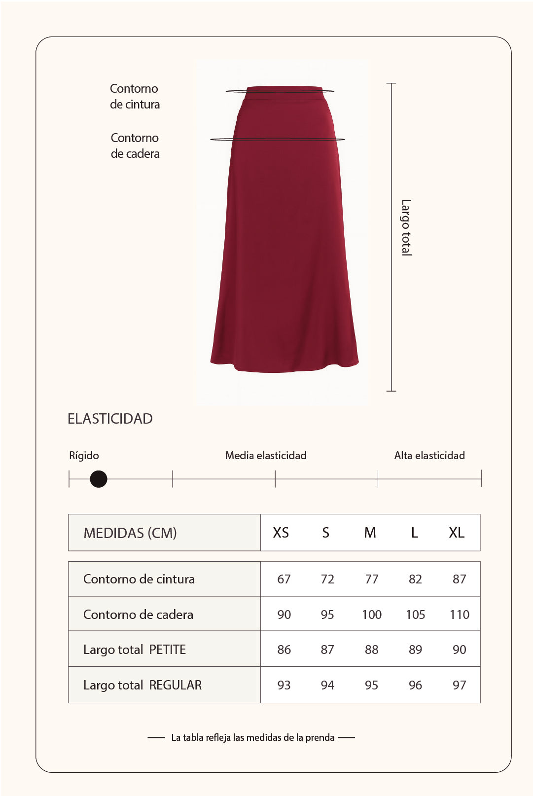 Falda midi sirena - Borgoña