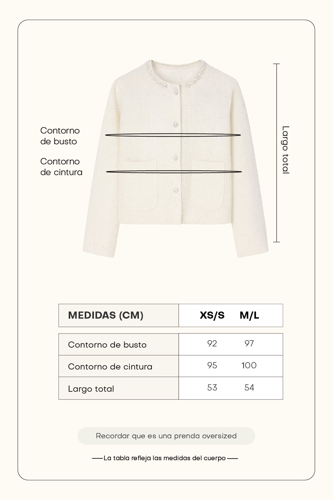 Blazer corto tweed - Perla