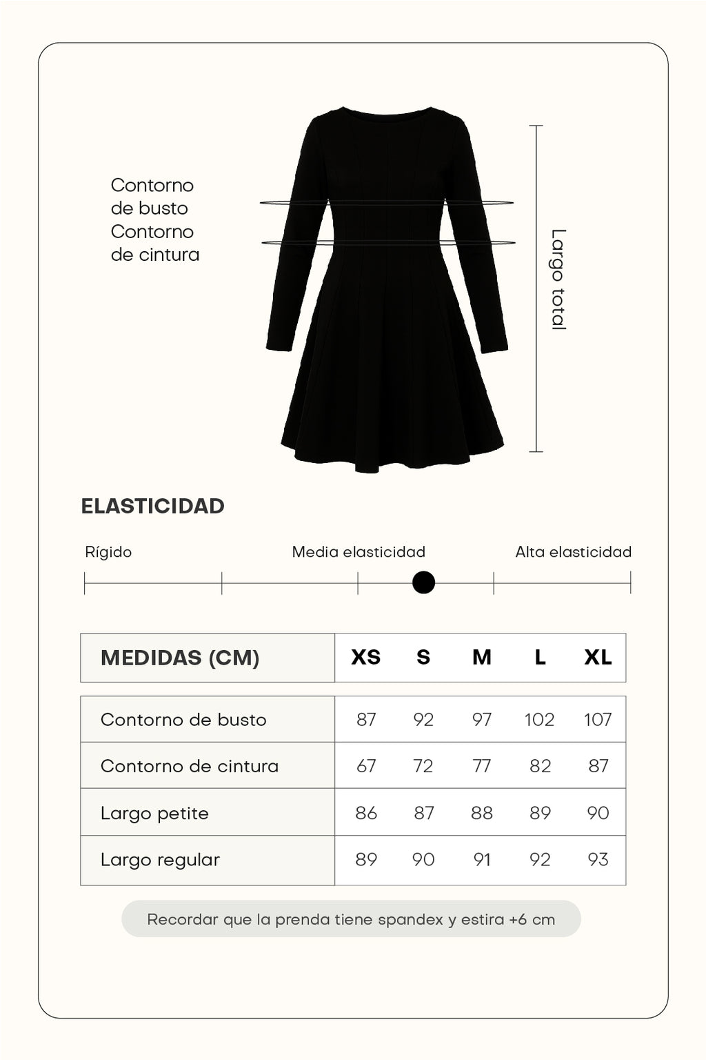 Vestido corto con mangas - Negro