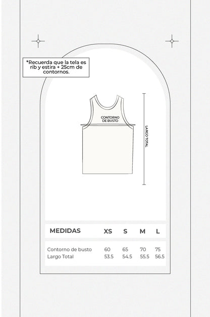 Top rib halter ovalado - Beige