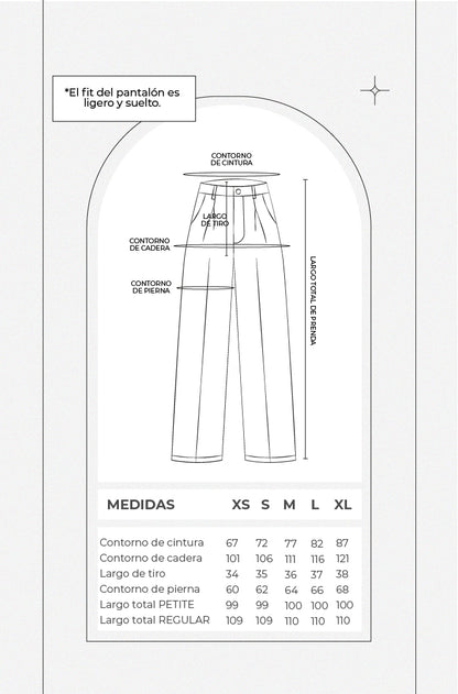 Pantalón sastre wide leg - Beige