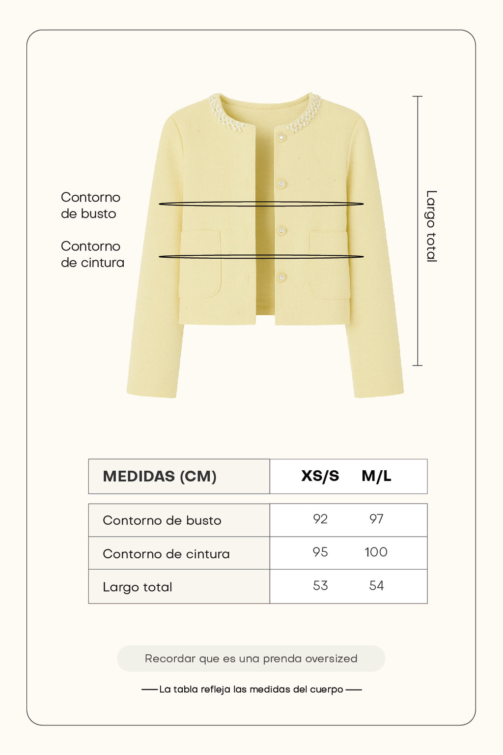 Blazer corto tweed - Vainilla