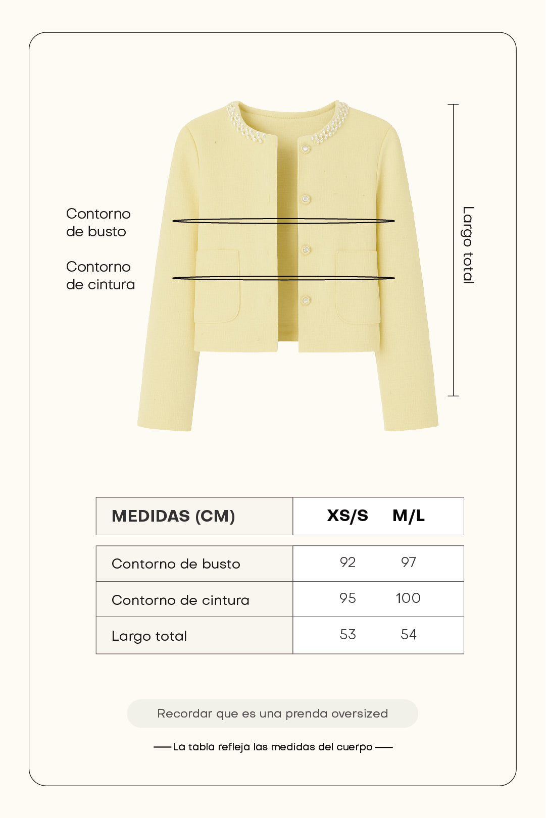 Blazer corto tweed - Vainilla