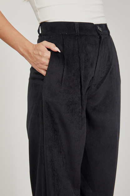 Pantalón corduroy wide leg - Negro