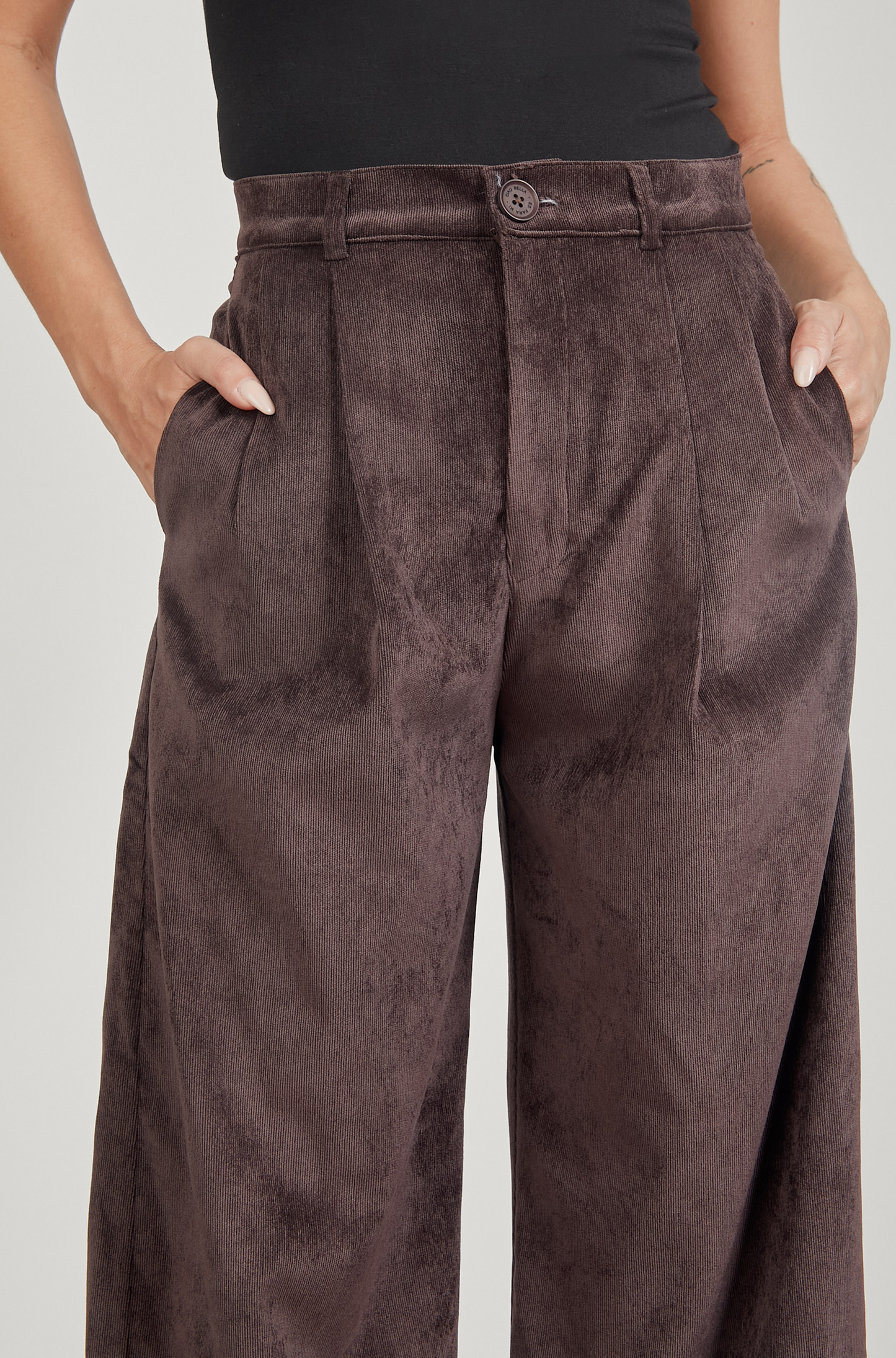 Pantalón corduroy wide leg - Chocolate