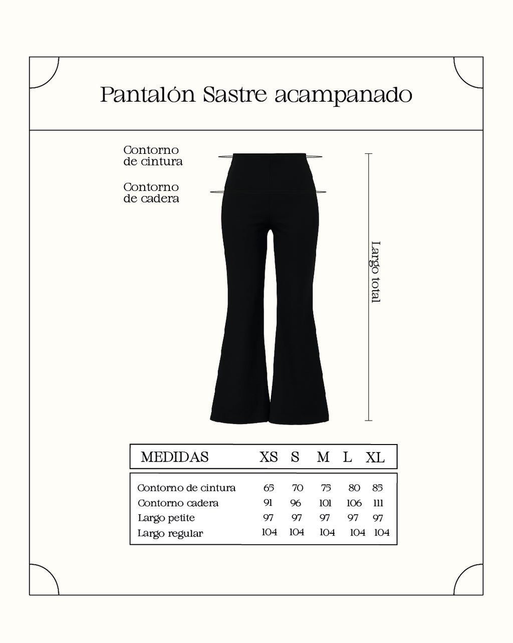 Pantalón sastre acampanado - Negro