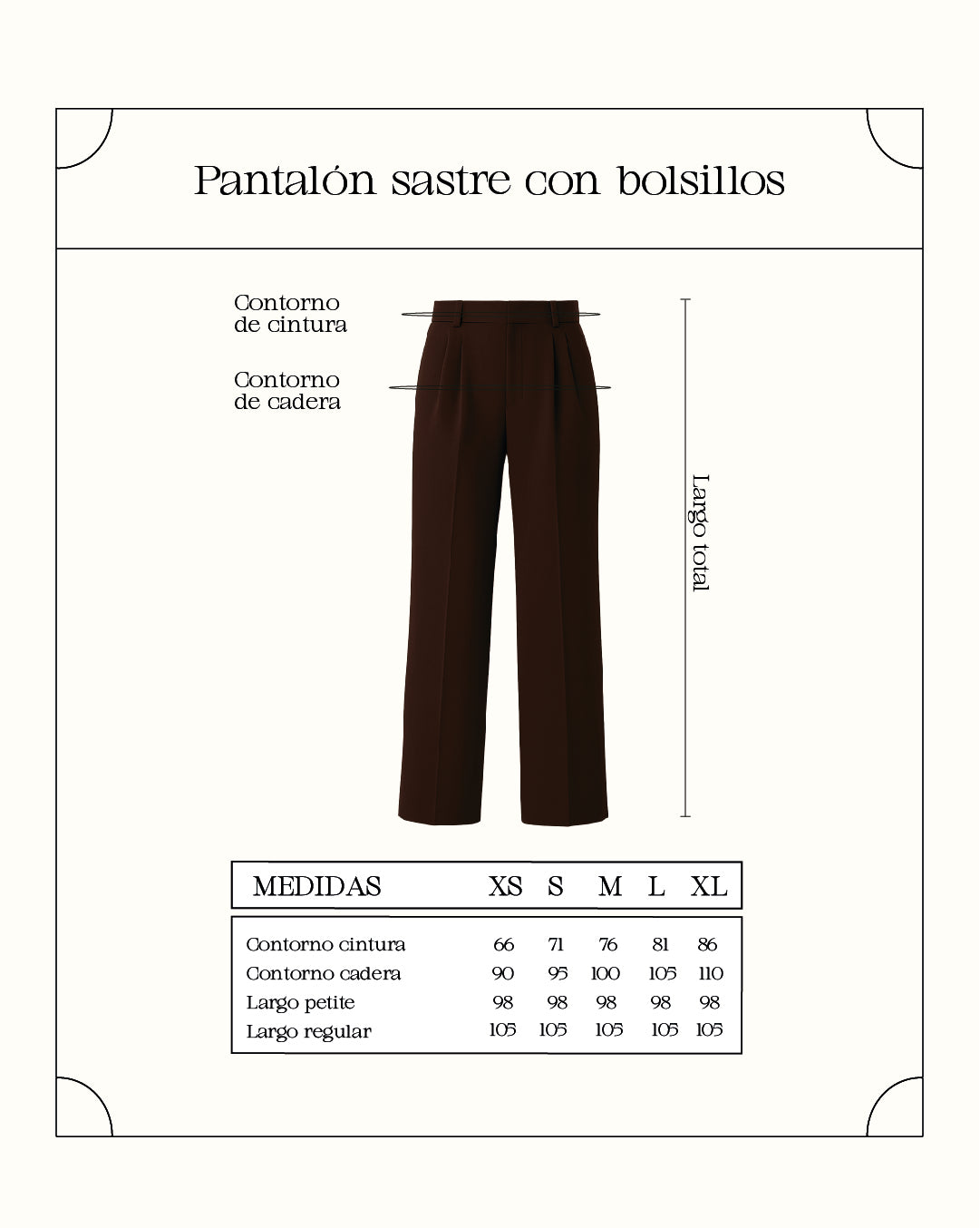 Pantalón sastre con bolsillos - Chocolate