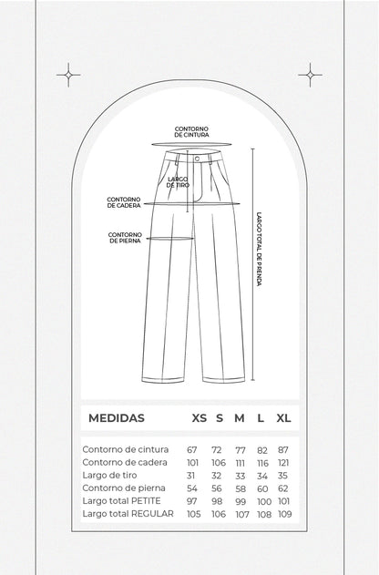 Pantalón drill wide leg - Negro