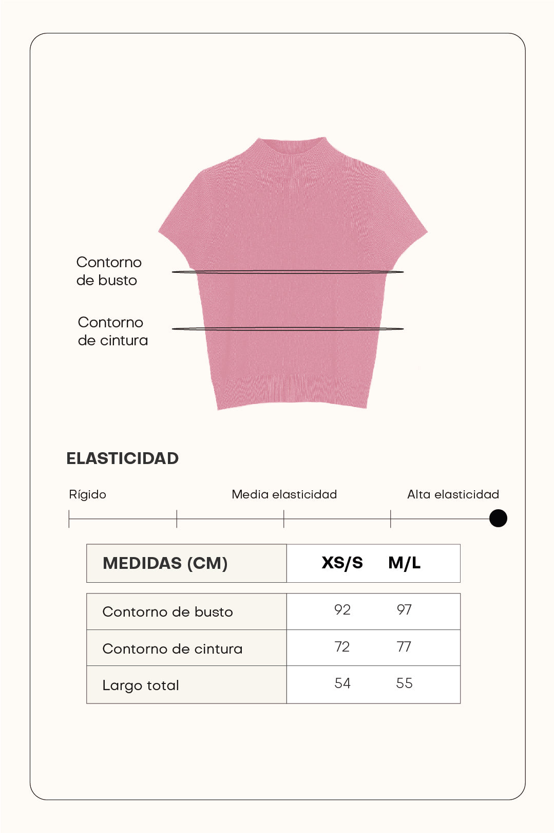 Suéter tejido cuello alto - Rosado