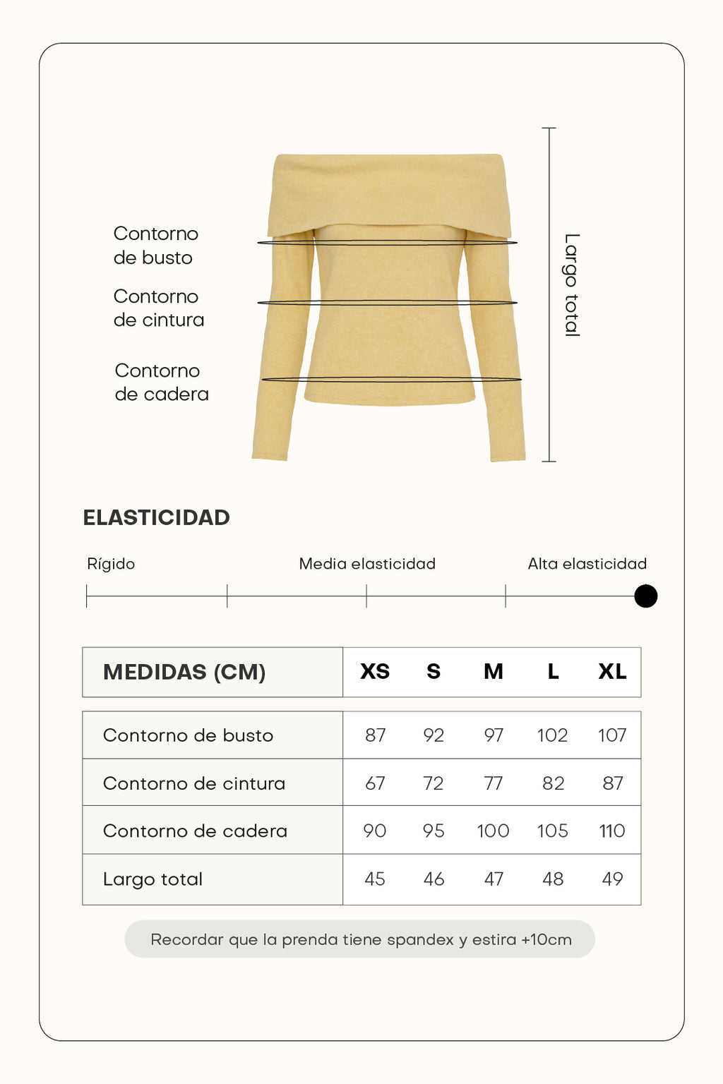 Suéter off shoulder manga larga - Amarillo