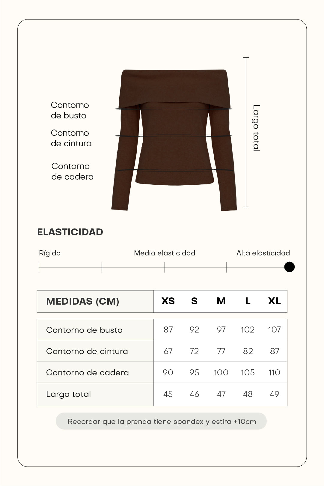 Suéter off shoulder manga larga - Chocolate