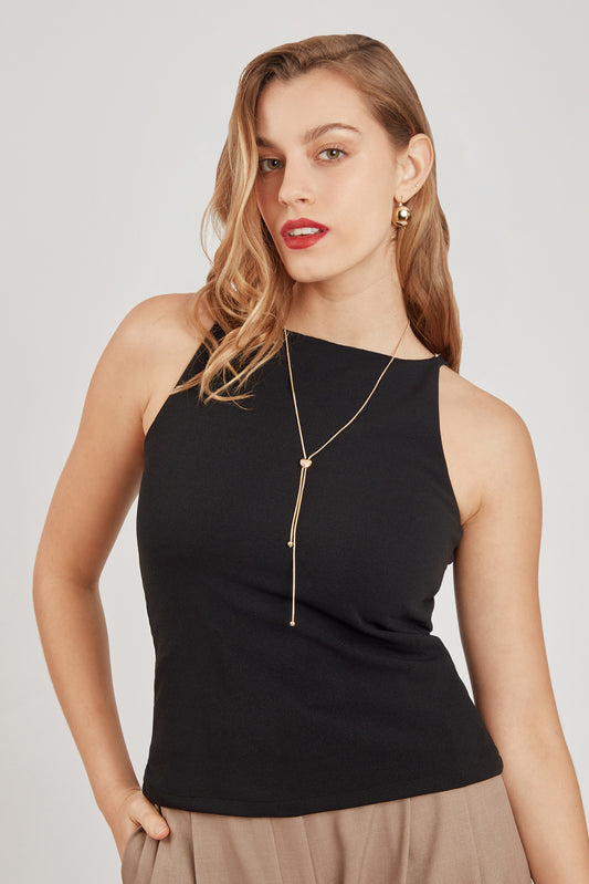 Top halter largo - Negro