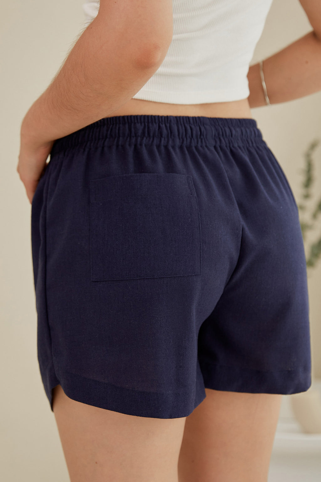 Short de Lino - Azul