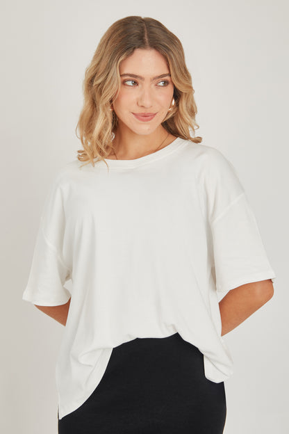 Camiseta boxy - Perla