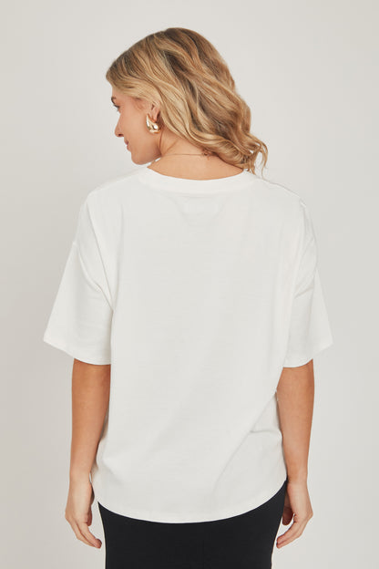 Camiseta boxy - Perla