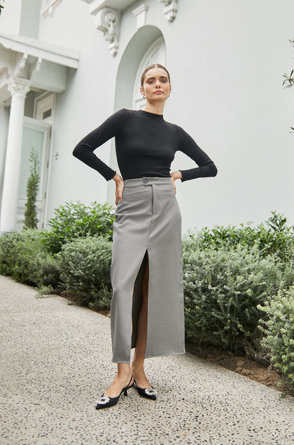 Falda sastre larga - Gris