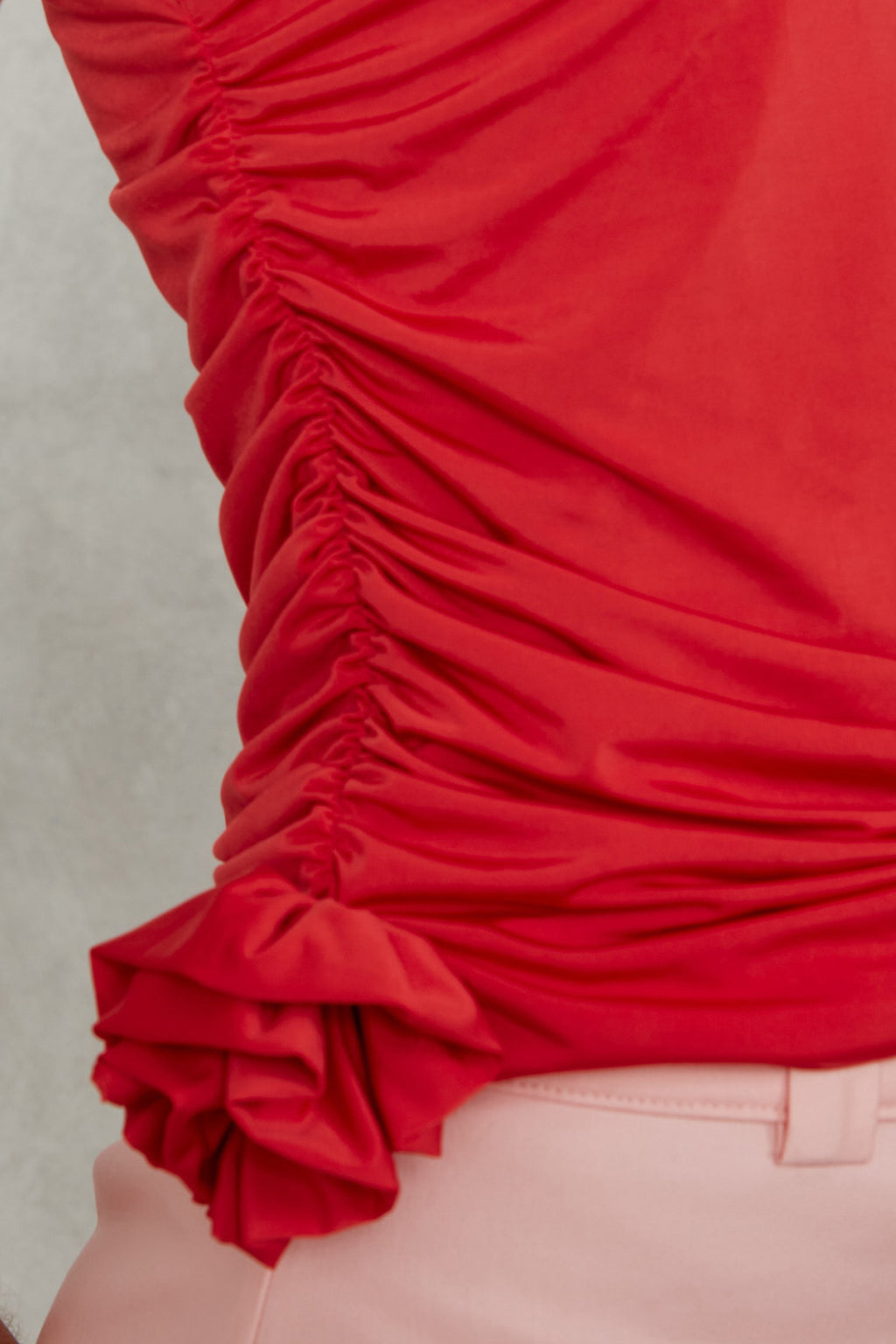 Top drapeado rosas - Rojo