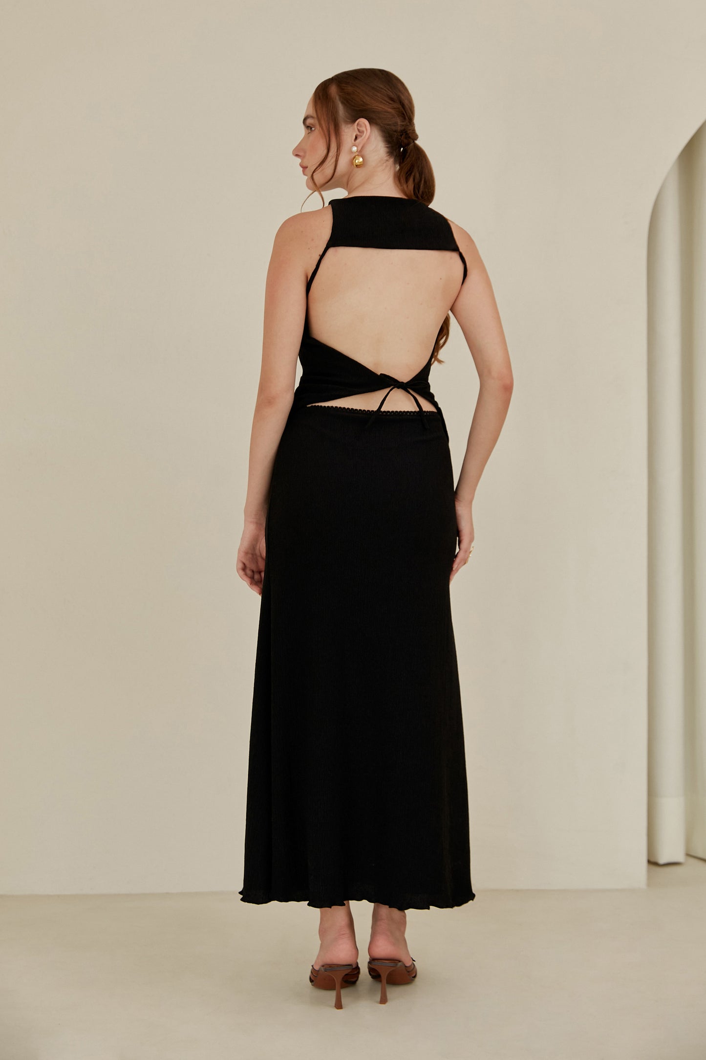 Falda midi sirena - Negro