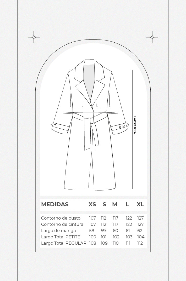 Trench coat sastre rayas - Gris