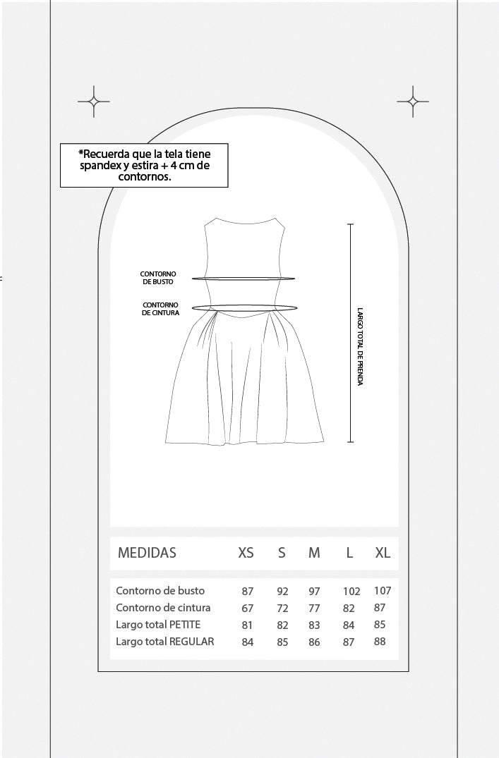 Vestido corto campana - Azul