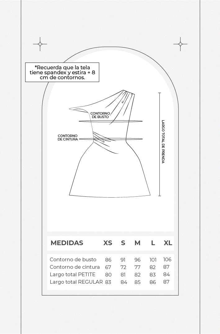 Vestido corto en A asimétrico - Borgoña