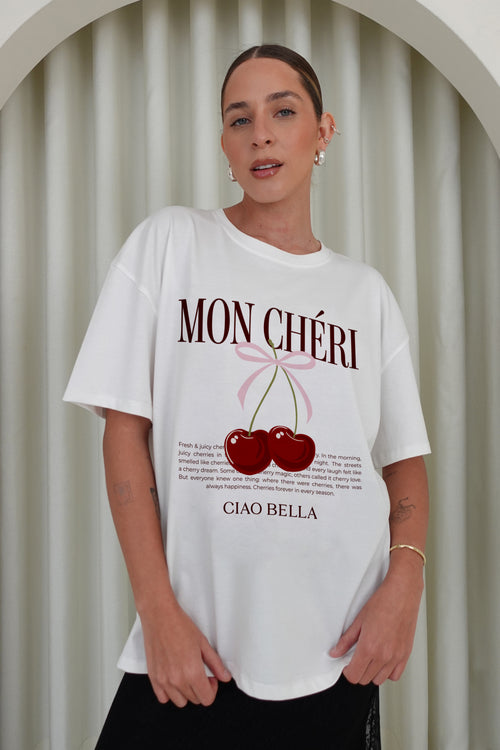 Camiseta oversized estampada - Perla