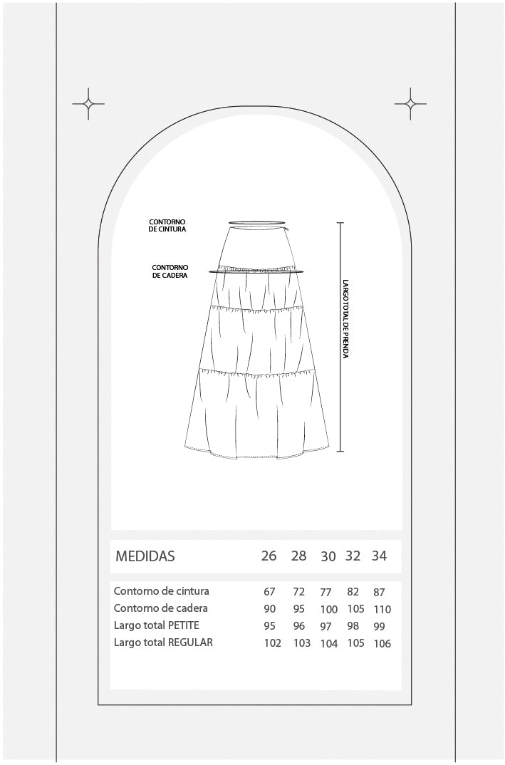 Falda midi 3 tiempos - Celeste