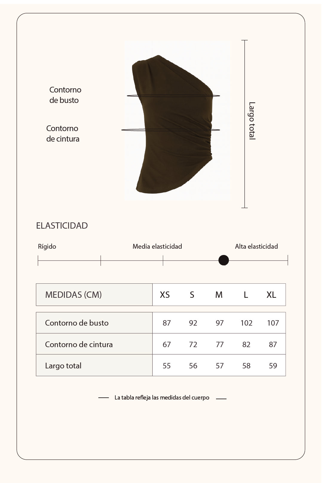 Top asimétrico Hera - Marrón
