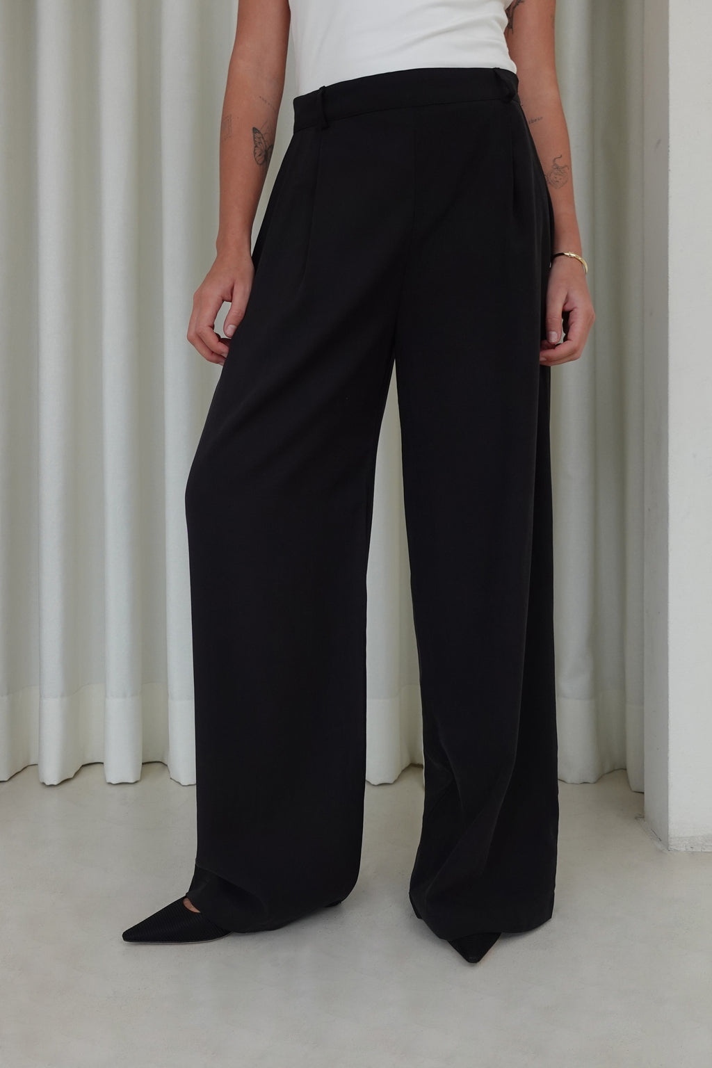 Pantalón sastre semicadera - Negro