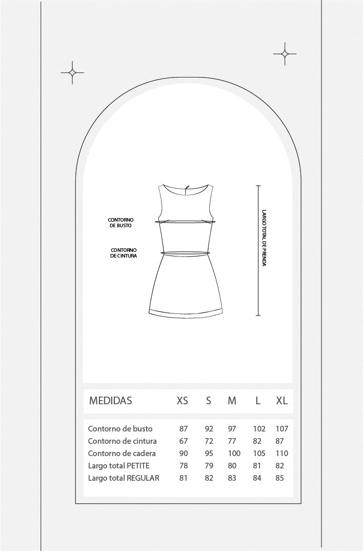 Vestido corto c/ short - Crema