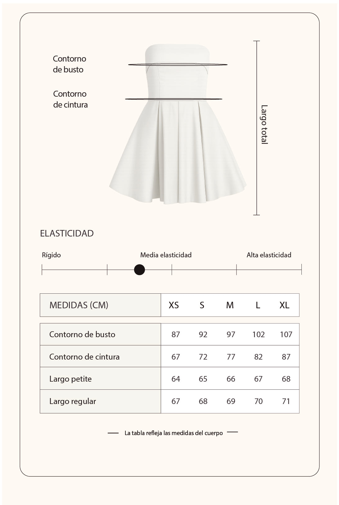 Vestido corto strapless - Perla (PREORDEN)