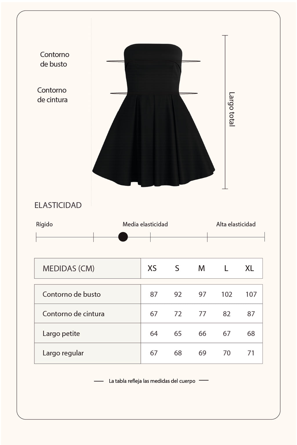 Vestido corto strapless - Negro (PREORDEN)
