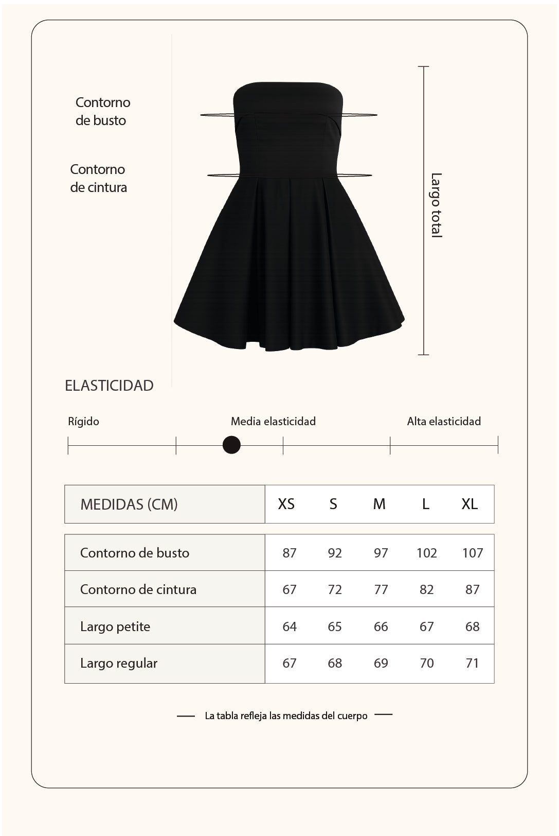 Vestido corto strapless - Negro (PREORDEN)