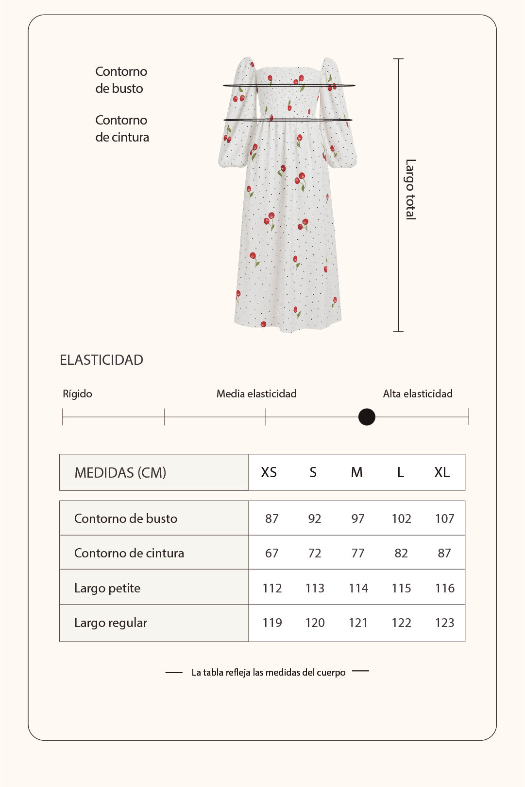 Vestido midi cerezas - Perla (PREORDEN)