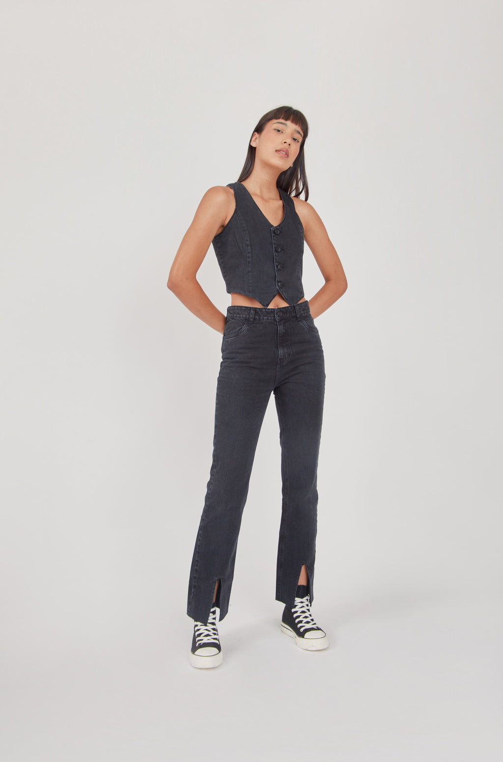 Chaleco denim - Negro