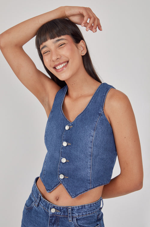 Chaleco denim - Azul