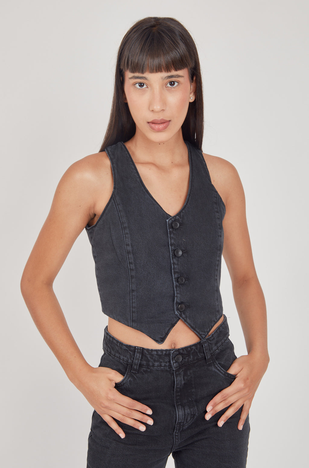 Chaleco denim - Negro
