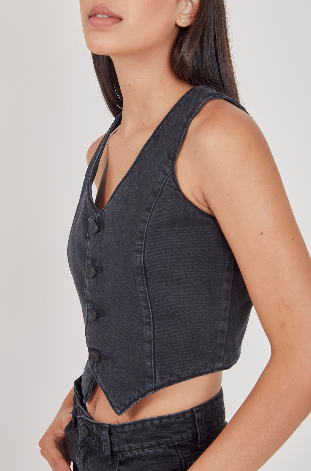 Chaleco denim - Negro